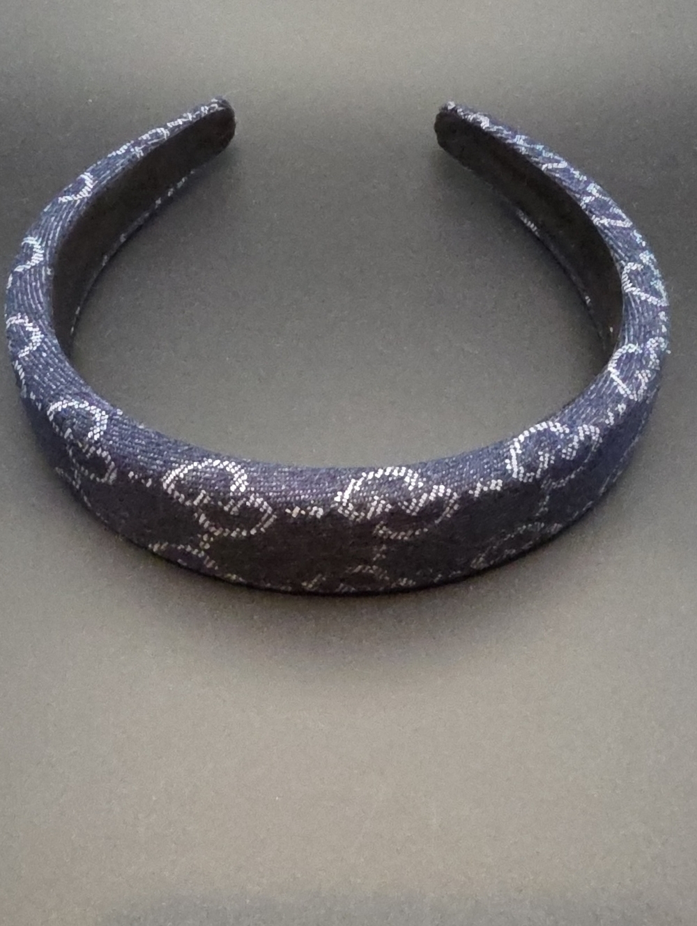 Navy Patterned Padded Headband